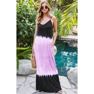[3Packs] Tie Dye Maxi Dress Purple